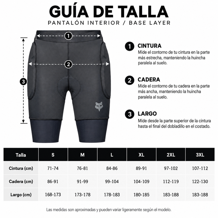 Pantalon Moto Short Interior Titan Race Negro Fox
