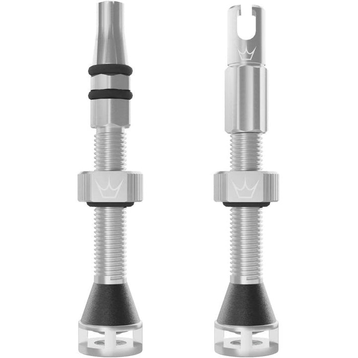 Valvula Tubular Bicicleta Fast Flow 42mm Plata Peaty´s