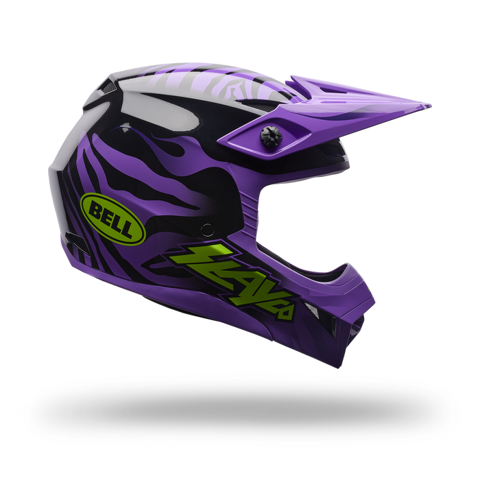Casco Moto Niño Mx-10 Mips Amber Negro/Morado Bell